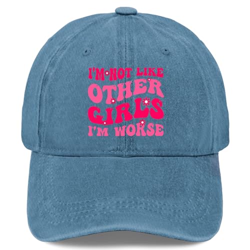 I'm not Like Other Girls I'm Worse Cap hat Men's Hats & caps Gifts for Daughter Baseball Hats Cyan Blue
