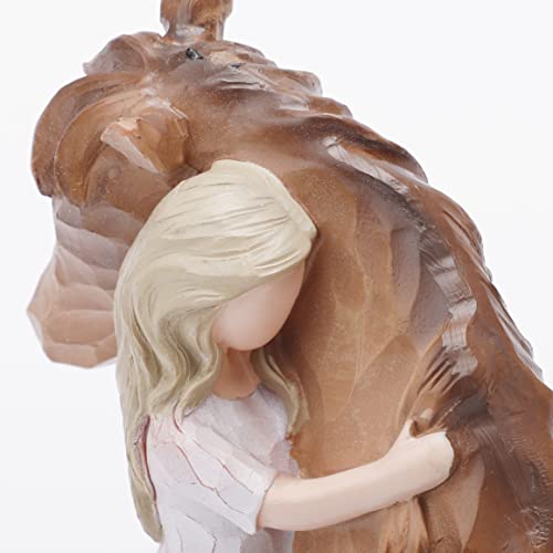 Baoplaykids Truly A Friend Horses And Guardian Angel Statues, Sculpted Hand-Painted Girl Embracing Horse Figurines, Horse Lover Gifts, Horse Loss Remembrance Gifts, Cowgirls Gifts, Birthday Christmas Horse Stuff thumb #6