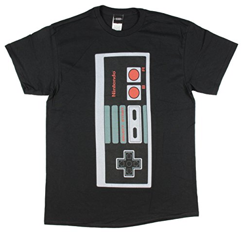 Nintendo Men's Big Controller T-Shirt, Black, XX-Large