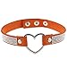 Collares Colgante Joyas Gargantilla De Cuero Negro con Corazón Y Diamantes De Imitación, Gargantilla De Cristal para Mujer, Collar De Gargantilla Llamativo, Joyería De Moda-Naranja