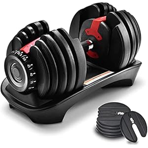 IMFit 24KG Adjustable Dumbbells- Weight adjusts from 5 to 52.5 lbs. Space Efficient Compact Design, Easily Switch…
