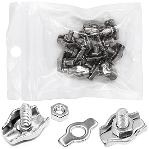 YYWEi 12Pcs M2 Single Wire Rope Clip Cable Clamp for 1.5mm-2mm Rope Cover