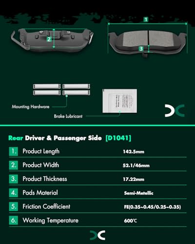Image of SCITOO D1509 D1041 8PCS Front Ceramic Rear Semi-Metal Brake Pad Sets | Fit 2007-2010 For INFINITI For For QX56 5.6L,2007-2015 For Nissan For For Armada 5.6L,2008-2015 For For TITAN 5.6L