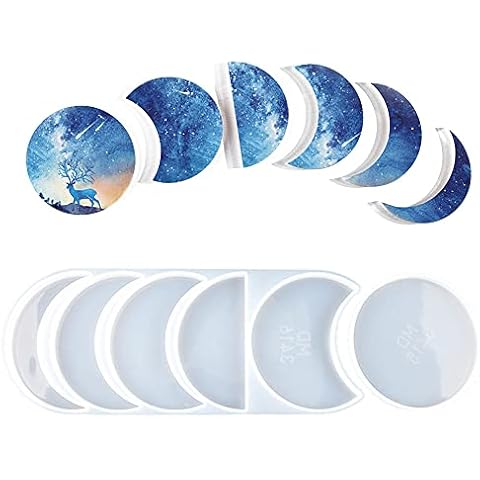 Moon Lunar Eclipse Silicone Mould Moon Resin Mould Crystal Planet Pendant Jewelry Making Handmade Hanging Decoration Gift DIY Resin Planet Moulds Cover