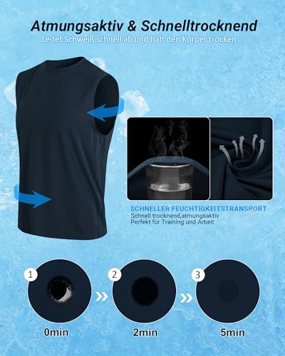 MEETYOO 3/5 Pack Tank Top Herren Sport, Muskelshirts Herren & Unterhemd Herren - Leicht, Feuchtigkeitsableitend, Schnelltrocknend, Ideal für Das Gym Oder Den Alltag 2
