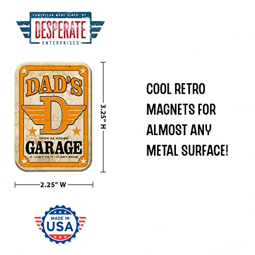 Imán refrigerador Dad's Garage rectangular metálico miniatura 2