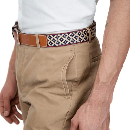 Interchangeable Handmade Woven Polo Belt - Guarda Pampas Design, Crafted from Full Grain Leather2