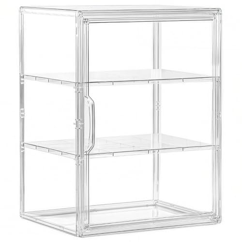 Vitrina de repostería transparente de 16x12x10 pulgadas con 2 divisores móviles para encimera 2