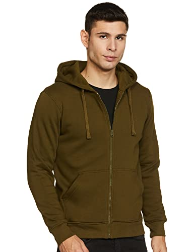 Image of Max Men Cotton Textured Zip Closure Regular Fit Hooded Sweatshirt