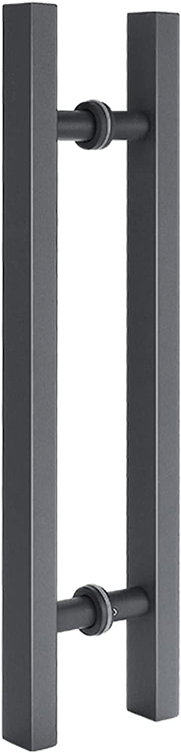 CWCQGH Sliding Door Handle Push Pull Door Handles, Bathroom Lobby Warehouse, Ergonomical Square Dohandle Hardware, Stainless Steel Commercial Door Handle,Gray-60Cm/23.6In