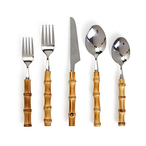 Two's Company Bamboo Flatware Service Set for 4