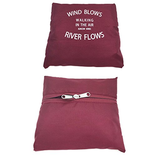 Foldable Travel Bag Luggage Storage for Sports Gym Water Resistant Nylon Canvas Duffel for Men, Women 32 Liter (Red)