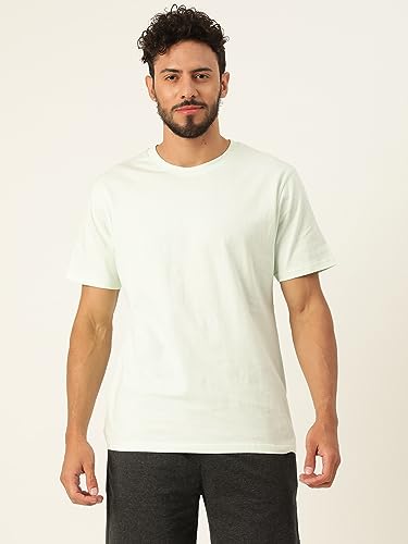 Image of Solid Soft Cloth Round Neck Cotton Relaxed Fit T Shirt
