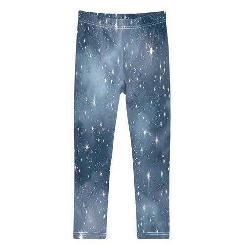 Starry Night Sky Twinkling Stars Girls Leggings Kids Yoga Pants Dance Active Tights 4T