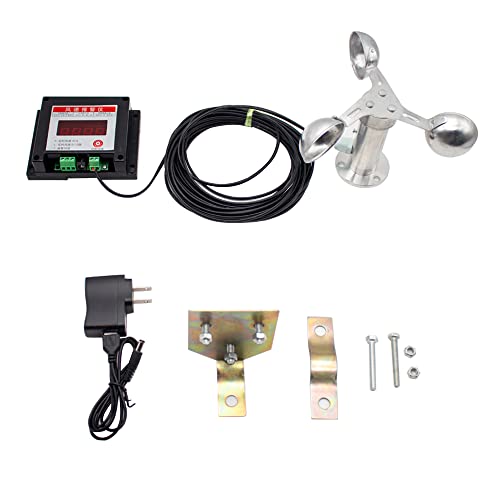 Toplionace Anemómetro de Grúa Torre, Indicador de Velocidad del Viento Indicador de Dirección del Viento Sensor de Velocidad del Viento Anemoscopio de Medición del Viento (B)