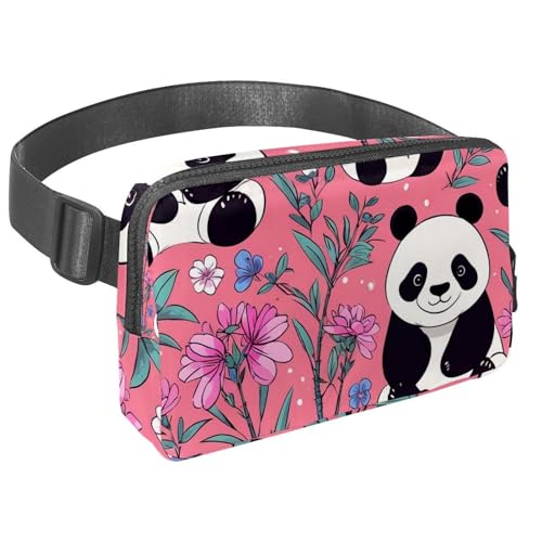 Ultimate Travel Companion marsupio per uomini e donne ideale per corsa escursionismo e ciclismo con simpatico panda su sfondo Multicolore03 elegante viola