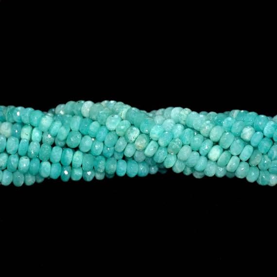 Amazonite rondelles facettées 6mm, pierres naturelles de qualité