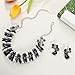 Bocar Fashion Cluster Bubble Acrylic Statement Necklace for Women Bib Collar Jewelry Set Necklace and Earrings(NK-10677-Black)
