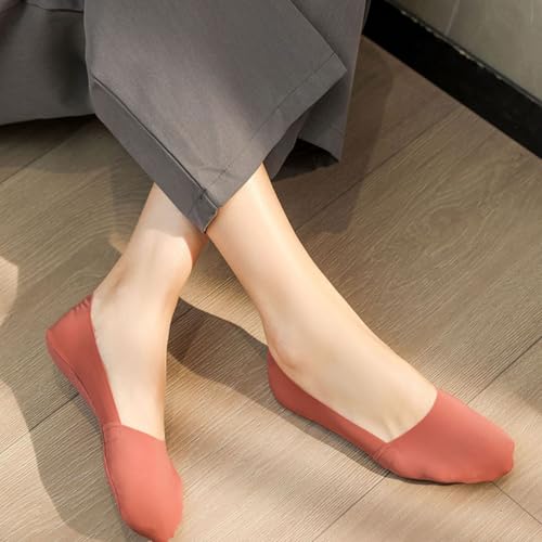 5 Pairs No Show Socks for Women Comfortable Breathable Low Cut Socks Invisible Boat Ice Silk Nonslip Liner Casual & Formal Wear4