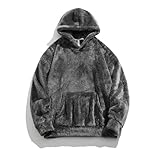 liucocotos Qozys Fluffy Hoodie, 2025 New Sherpa Hoodie, Sherpa Pullover Mens, Cozy blanket hoodie Warm Winter Coats (Gray,Medium)