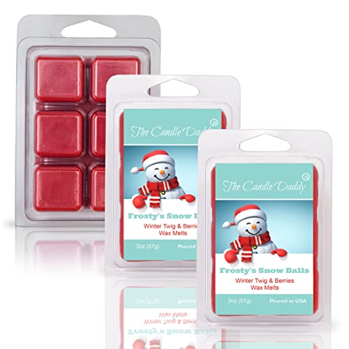 The Candle Daddy Frosty\'s Snow Balls - Winter Twig & Berries Scented Wax Melt - 1 Pack - 2 Ounces - 6 Cubes - Funny Present - Thumbnail 3