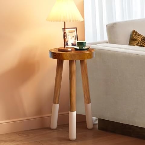 JOLLYMER Teak Round Stool Cover