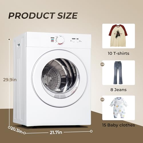 Image of Euhomy 1.8 Cu.Ft Portable Clothes Dryer 1020W Compact Laundry Drying