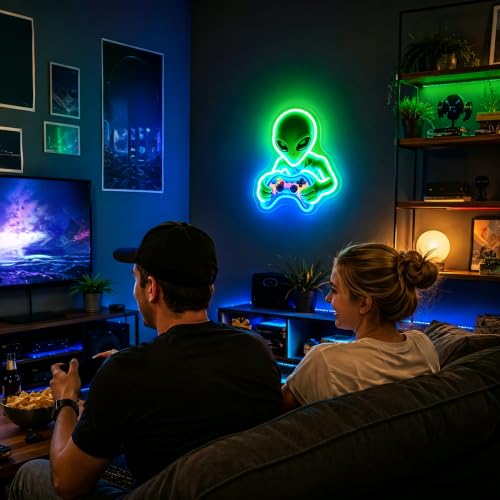 Image of Neon Sign Alien Gaming Neon Sign for Wall Decor LED Sign Neon Light