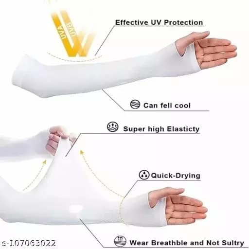 Image of Topibaaz Unisex Arm sleeves with UV Protection for Men and Women Outdoor Indoor Sports UPF 50 Arm Cover with Compression & Cooling Effect Summer Hand Gloves