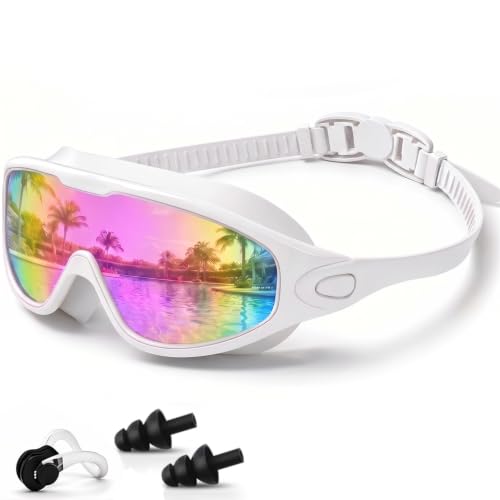Image of Swim Goggles 2 Pack, Wide View Anti Fog&UV Swimming Goggles for Audlt, No Leak Pool Beach Essentials for Men Women