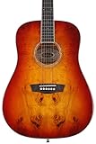 Washburn Deep Forest Burl 6 String Acoustic Guitar, Right, Amber Fade (DFBDA)