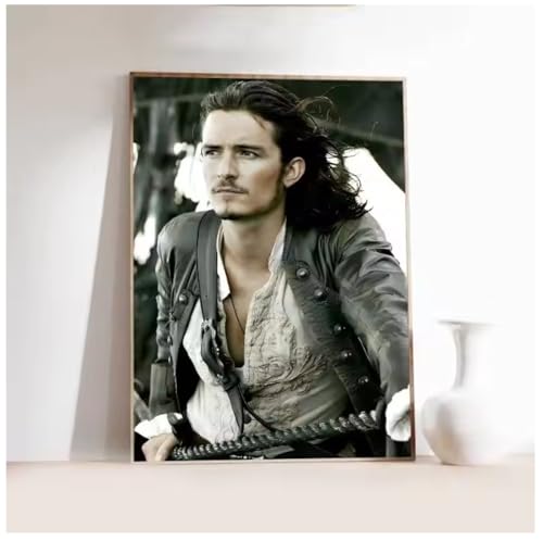 Retrato de Orlando Bloom en lienzo para decoración de interiores y salones