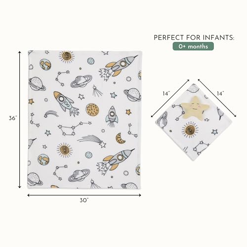 Image of Evolur Astro Nap 2 Piece Gift Set, Includes Blanket with Lovey, Warm and Cozy Baby Blanket, Machine Washable Nursery Bed Blanket, Soft and Charming Lovey