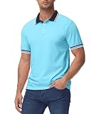 TEREDIER Mens Golf Shirts Short Sleeve Moisture-Wicking Shirts Collared Shirt Men Tennis Polo Shirt