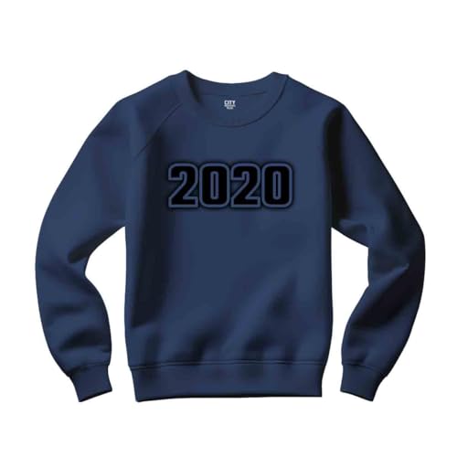 [CITY POSTERS PLUS] 2020 Year Unisex Sweatshirt (Navy Blue, M)