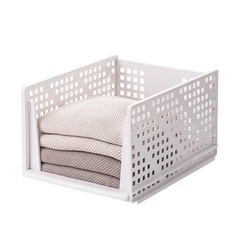 タマトシ 引き出し型折りたたみ式収納バスケット 収納ケース 衣類収納 プラスチック おしゃれ スリム 収納ボックス 押入れ収納 収納棚 大容量 洋服収納ボックス タンス 小物 部屋 リビング (39cm L)