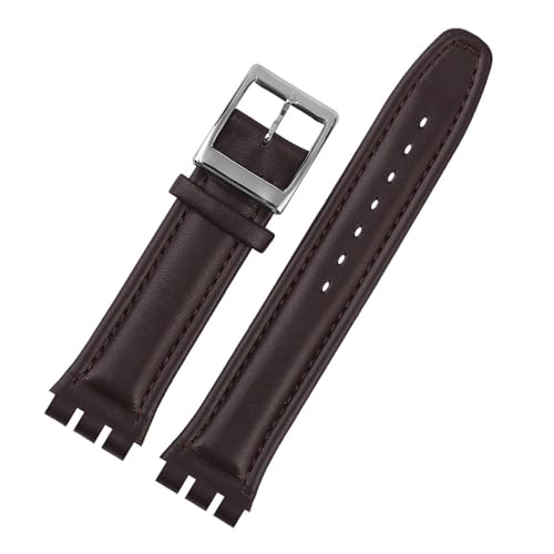 [] {vuXbg Swatch YCS YAS YGS IRONY vvoh 17mm 19mm XgXgbv fB[X Y xg ANZT[(Brown silver bucke,17mm)