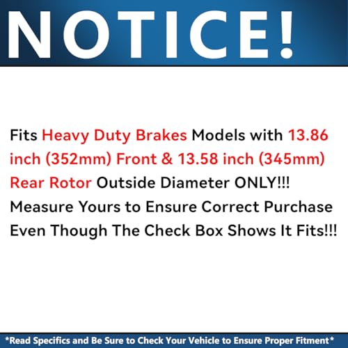Image of Detroit Axle - Front & Rear Brake Kit for Ford Explorer Flex Taurus Lincoln MKS MKT Drilled & Slotted Disc Brake Rotors Ceramic Brakes Pads Replacement [13.86 inch Front & 13.58 inch Rear Rotors]