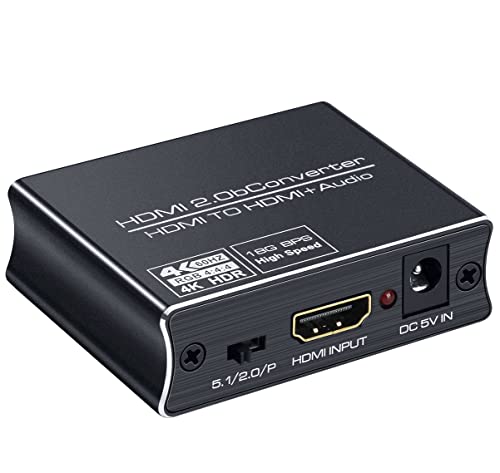 ELEVIEW HDMI2.0b 音声分離器 4K(60Hz) 1080(120Hz) HDR対応 HDCP2.2 オーディオ出力:光デジタル・3.5mmステレオ｜アダプター オプティカル SPDIF オーディオ分離器 PS5/PS4slim/Nintendo Switch/Fire TVなどに適用 USB給電タイプ EHD-822N