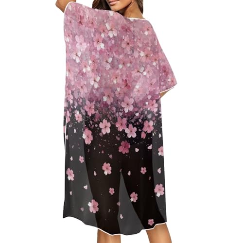 Pareos de playa para mujer kimono largo talla grande cárdigan holgado Poceacles 5