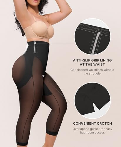 SHAPELLX Shapewear for Women Capris Leggings for Women Tummy Control Underwear High Waist Body Shaper Butt Lifting Panties4