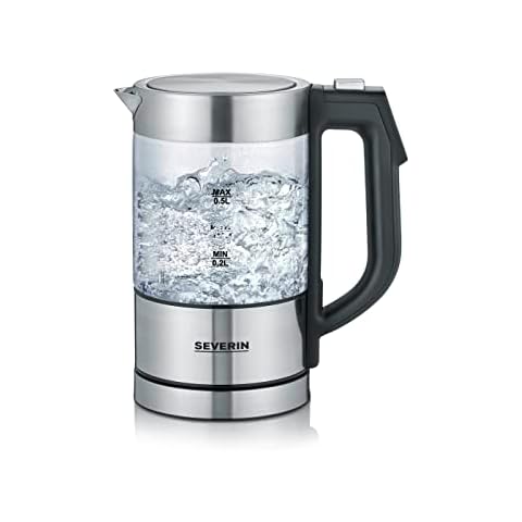 SEVERIN Digitaler Mini Glas Wasserkocher, kompakter Wasserkocher mit Temperaturauswahl Cover