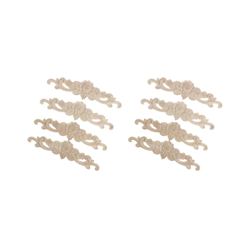 Applique d'angle en bois brut Lot de 2 ornements sculptés taille M