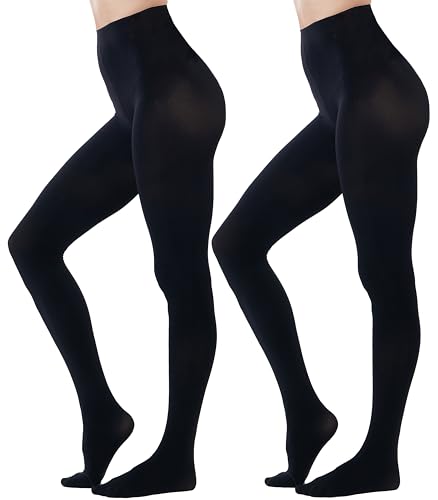 Image of HeyUU Women's 80D Ultra Soft Opaque Tights, High Waist Solid Color Footed Pantyhose with 29 Colors