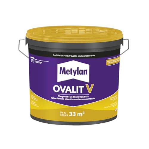 METYLAN Ovalit V, Colle prête à l'emploi pour revêtements à peindre, toiles de verre, voile de verre, intissés- Seau 5kg