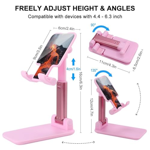 Support de téléphone portable pliable et réglable rouge pour iPhone et Android - 2