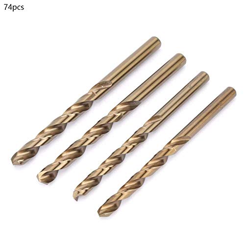 74pz M35 Punta Trapano al Cobalto HSS Punta Trapano a Spirale Set di Utensili per la Combinazione di Perforazione di Macinazione di Alta Precisione 1.0-8.0mm Ideale per Lamiera d'acciaio