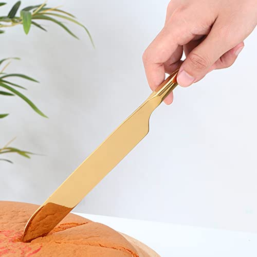 Yojob Wedding Cake Knife And Server Set, Simple Style Cake Cutting Set, Pastry Pie Server For Wedding, Birthday, Parties, Events (Gold) #TOP6