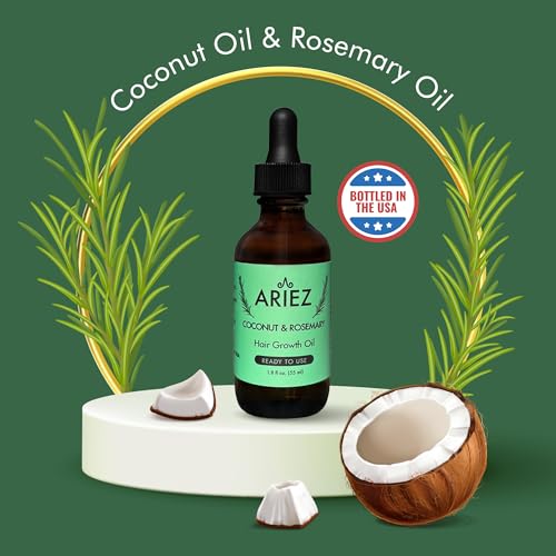 Ariez Coconut & Rosemary Oil Hair Growth Serum - Promotes Thicker and Fuller Looking Hair - For Dry & Damaged Hair - Anti Frizz- Stimulate Follicles, Promote Regrowth - Cruelty Free - 55ml - Image 6
