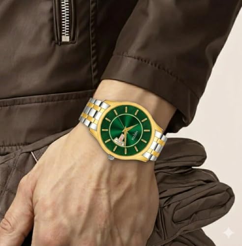 Image of Matrix Luxury Style Men's Analog Watch | Two Tone Chain Strap Watch with Day Date Feature | for Men & Boys